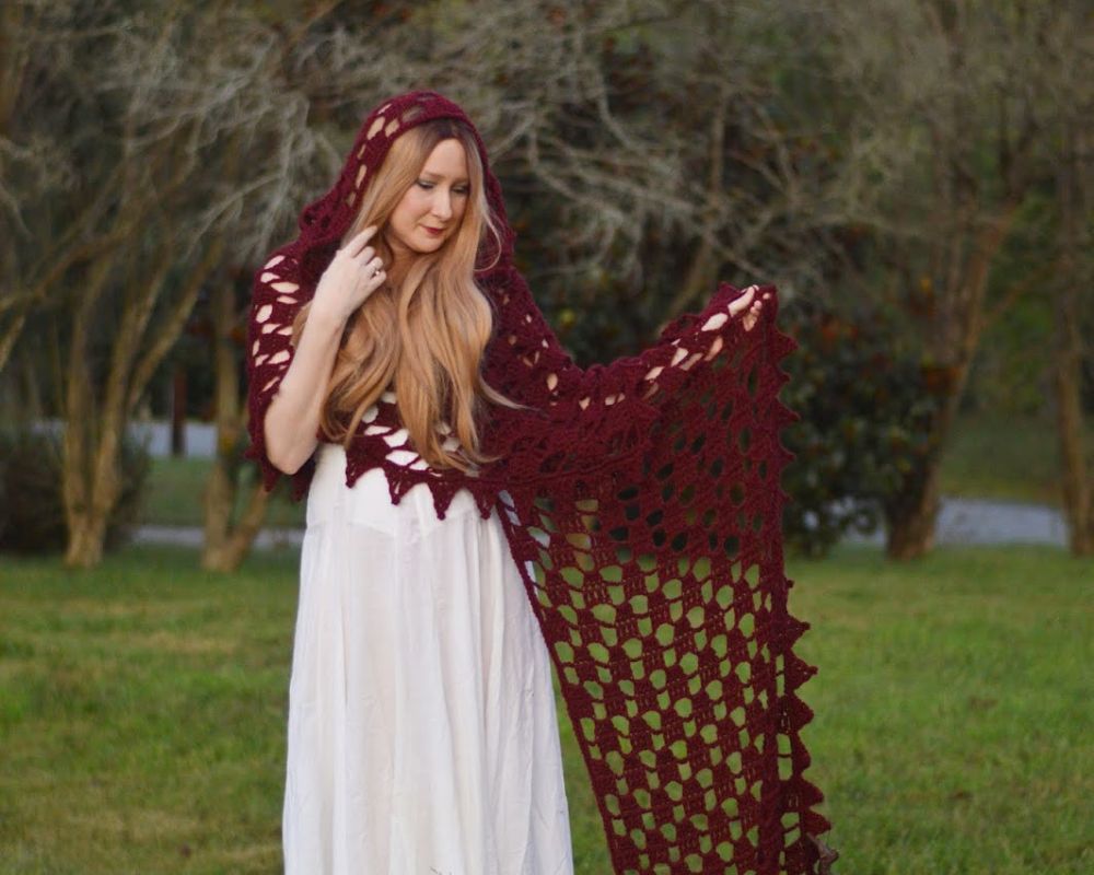 Mary Hooded Crochet Shawl