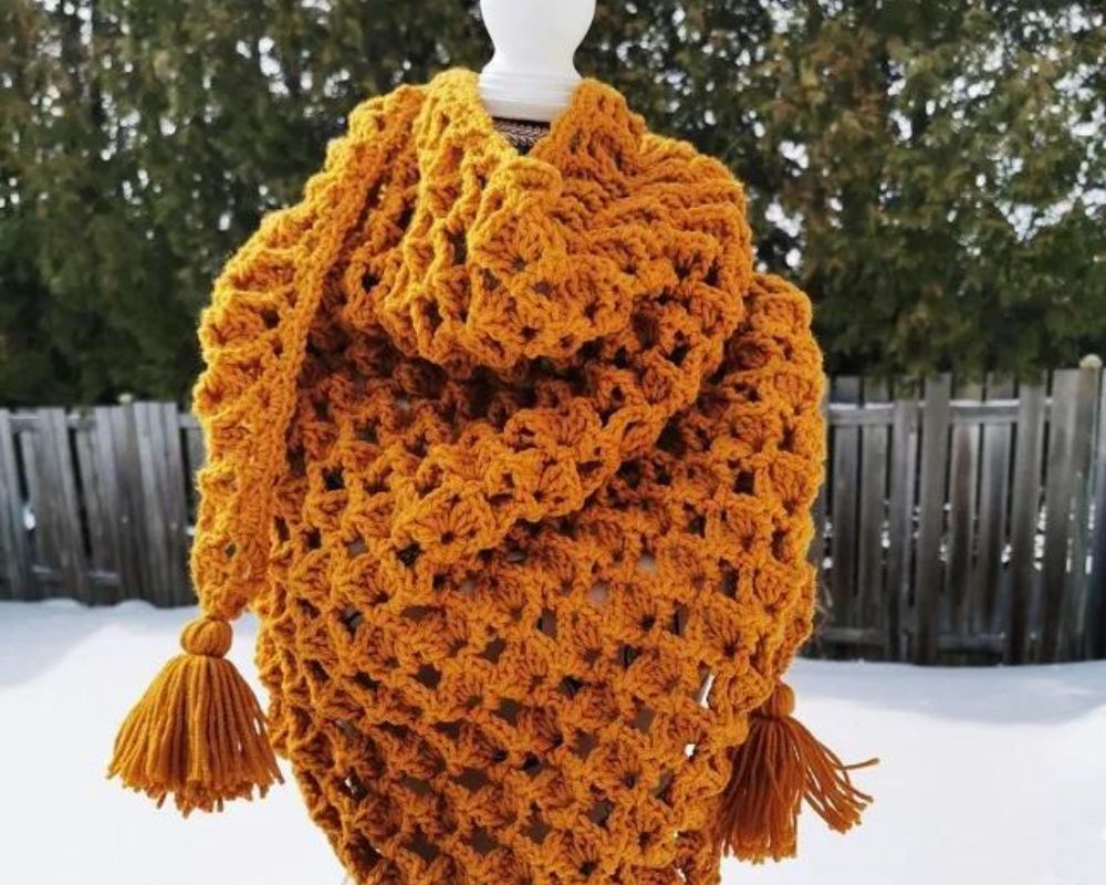 Rose Petal Scarf Crochet Shawl