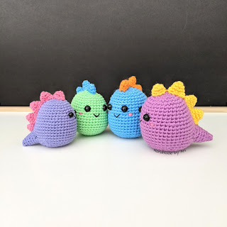Colorful Mini Dino Crochet Toys
