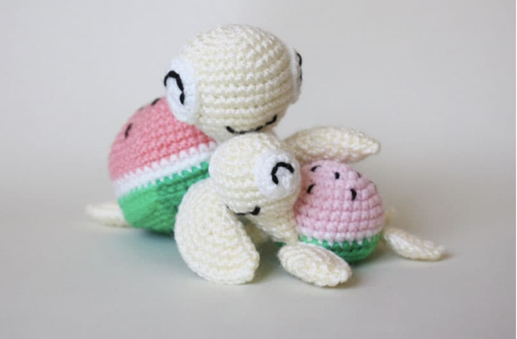 Crochet Watermelon Turtles 