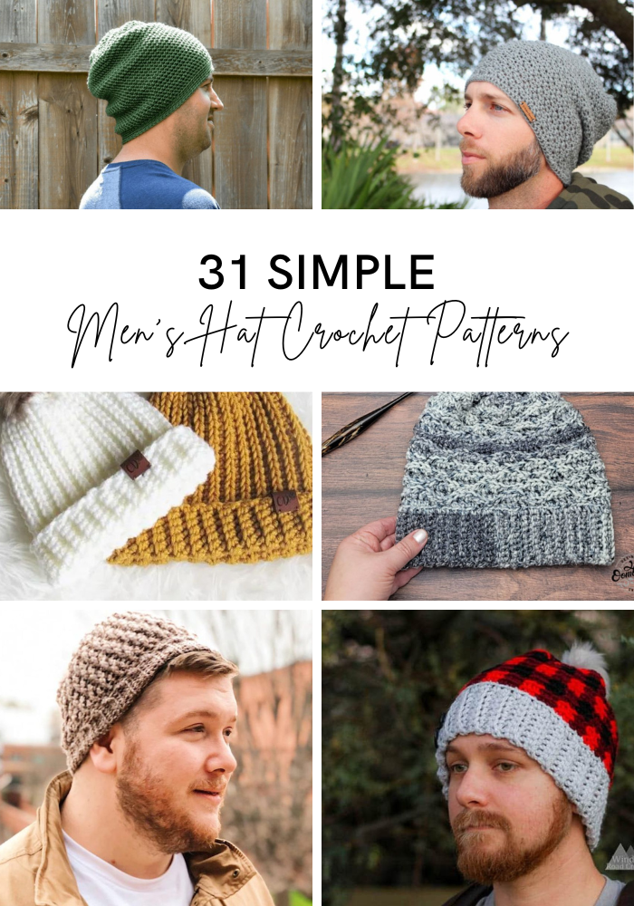 Simple Men’s Crochet Hats