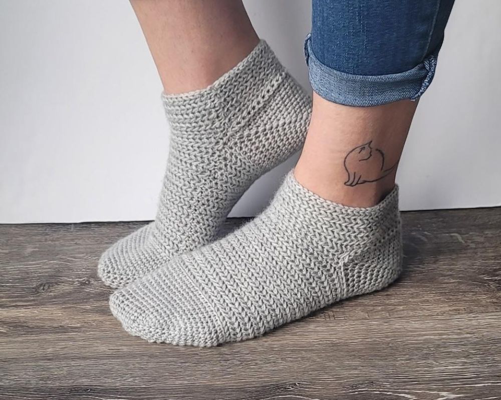 Fishbone Crochet Socks 