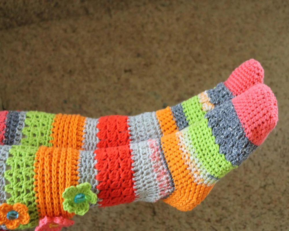 Knee High Crochet Socks