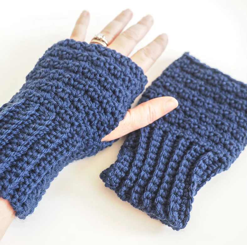 Lemon Peel Crochet Fingerless Gloves
