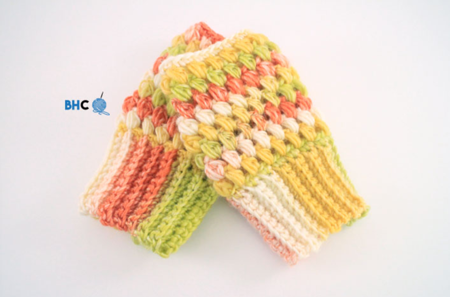Puff Stitch Crochet Fingerless Gloves