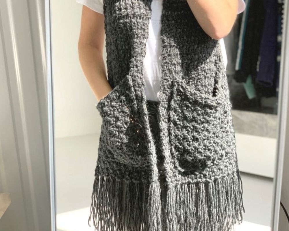 Crochet Awesome Andrea Scarf with Pockets