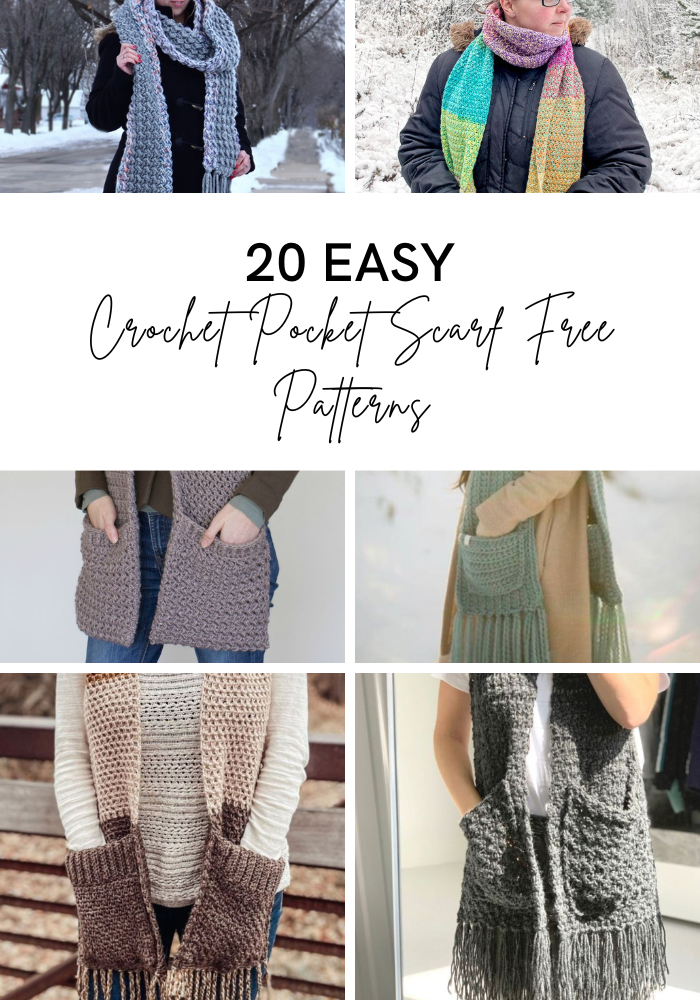 20 Easy Crochet Pocket Scarf Free Patterns