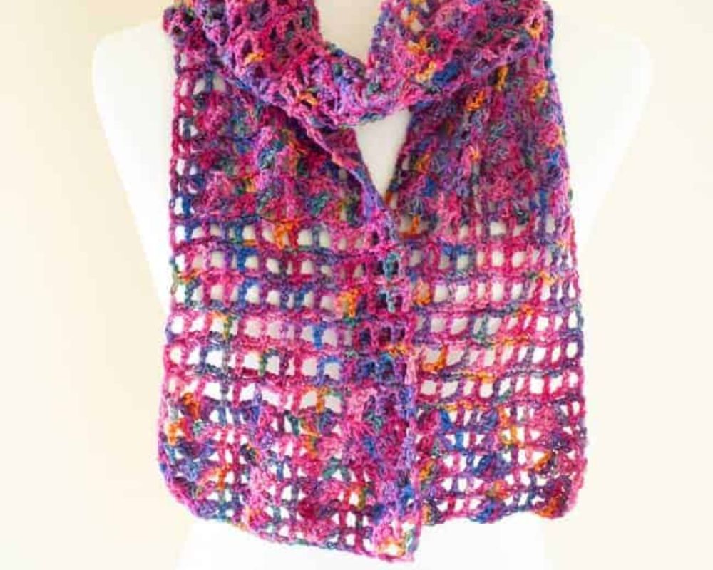 Stashbusting Lace Crochet Scarf 