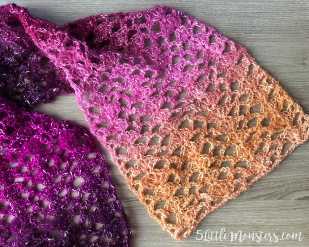 Spring Shell Crochet Scarf