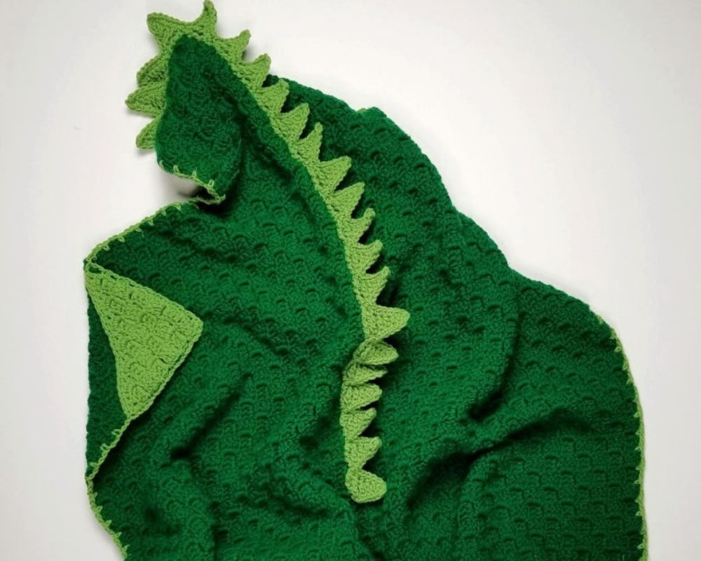 Cuddle Up Dinosaur Crochet Blanket